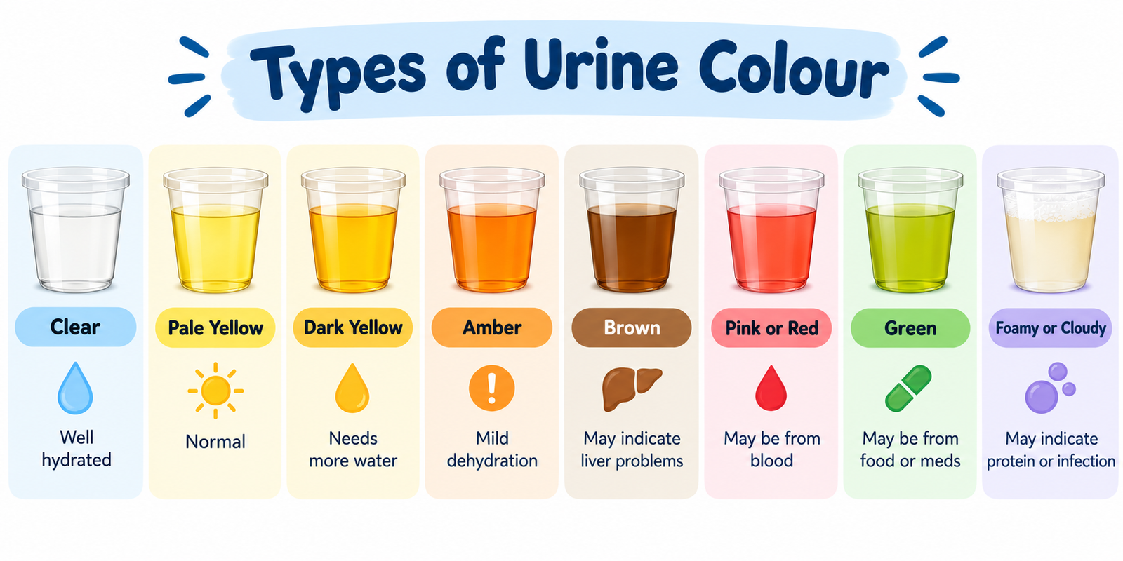 Types of urine colour