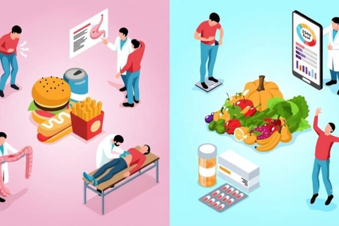 difference between healthy food and junk food